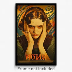 Russian Movie Poster - Woman Feeling Upset, Fabulous Brown Vest (Art Print)
