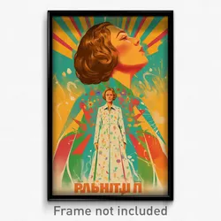 Russian Movie Poster - Girl Feeling Friendliness, Curvy Pleated Dress (Print)