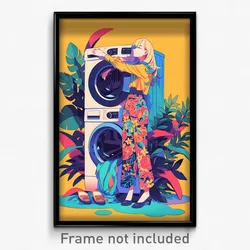 Art Poster - Fabulous Washing Machine (Psychedelic Trippy Weird Cartoon Print)