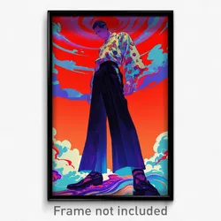 Art Poster - Man Feeling Undermined Wearing Handsome Hakama Pants (Art Print)