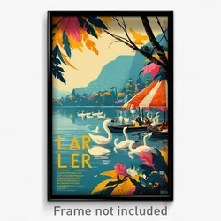 French Movie Poster - Pretty Lake (France Psychedelic Art Retro Film Print)