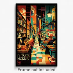 Spanish Movie Poster - Distant Bar (Spain Psychedelic Art Retro Film Print)