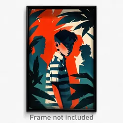 Mexican Movie Poster - Boy Feeling Puzzled, Famous Striped (Mexico Art Print)