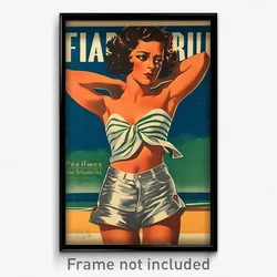 Brazilian Movie Poster - Girl Feeling Suspicious, Silver Shorts (Art Print)