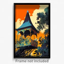French Movie Poster - Miniature Gazebo (France Psychedelic Art Retro Film Print)