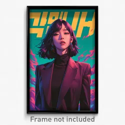 Korean Movie Poster - Woman Feeling Smug, Thoughtful Brown Jacket (Art Print)