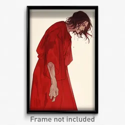 Art Poster - Man Feeling Caring Wearing Well Worn Red Dress (Print)