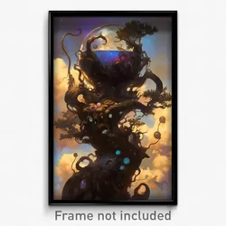 Art Poster - Bronze Boba Tea (Psychedelic Trippy Weird 11x17 Cartoon Print)