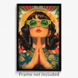 Mexican Movie Poster - Girl Feeling Self Motivated. Green Tinted Eyewear
