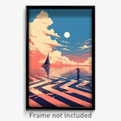 Art Poster - Striped Plains (Psychedelic Trippy Weird 11x17 Print)