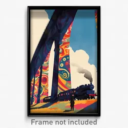 French Movie Poster - Whopping Viaduct (France Psychedelic Art Retro Film Print)