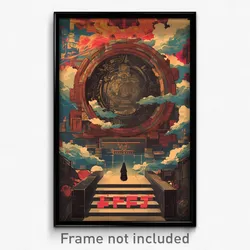 Hebrew Movie Poster - Muted Hall (Israel Psychedelic Art Retro Film Print)