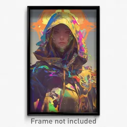 Anime Art Poster - Woman Feeling Expectancy, Stupendous Hooded Jacket (Print)