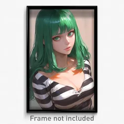Anime Art Poster - Girl Feeling Attentiveness, Outgoing Prison Clothes (Print)