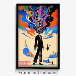 Russian Movie Poster - Man Feeling Paranoid, Oddball Argyle Legwear (Art Print)
