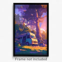 Art Poster - Abandoned Camp (Psychedelic Trippy Weird 11x17 Print)