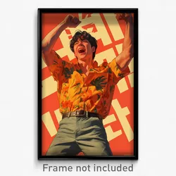 Korean Movie Poster - Man Feeling Bliss, Spanish Orange Sleeves (Art Print)