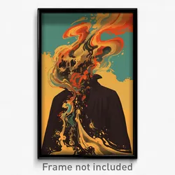 German Movie Poster - Man Feeling Unsettled, Fluid Partially Unbuttoned (Print)