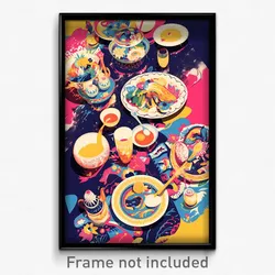Art Poster - International Table (Psychedelic Trippy Weird 11x17 Print)