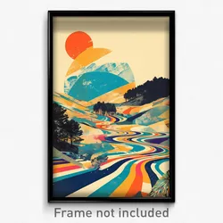 Spanish Movie Poster - Warped Ridgeline (Spain Psychedelic Art Retro Film Print)