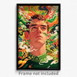 Icelandic Movie Poster - Man Feeling Pensiveness, Oddball Green Shirt (Print)