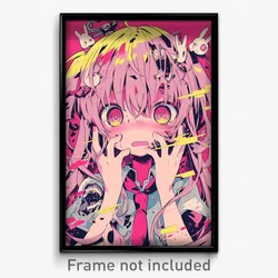 Anime Art Poster - Girl Feeling Panicked Wearing Colorless Short Necktie (Print)