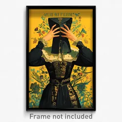 French Movie Poster - Man Feeling Confusion, Remarkable Black Corset (Art Print)