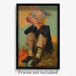 Art Poster - Man Feeling Discontentment Wearing Drab Petticoat (Art Print)
