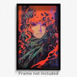 Movie Art Poster - Girl Feeling Angry, Imaginative Green Scarf (Film Print)