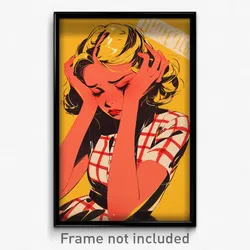French Movie Poster - Girl Feeling Stressed, Beautiful Dressing (Art Print)