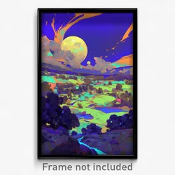 Art Poster - Wire Frame Pasture (Psychedelic Trippy Weird 11x17 Print)