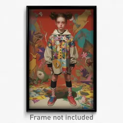 Art Poster - Girl Feeling Aggressive, Admirable Alternative Clothes (Art Print)