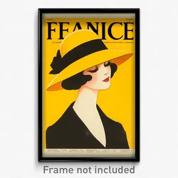 French Movie Poster - Woman Feeling Hospitable, Simplistic Hardhat (Art Print)
