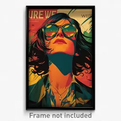 German Movie Poster - Girl Feeling Greed, Quirky Tinted Eyewear (Art Print)