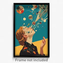Movie Art Poster - Woman Feeling Baffled, Buoyant Impossible Shirt (Film Print)