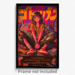 Thai Movie Poster - Girl Feeling Bored, Animated Torn Pants (Thailand Art Print)