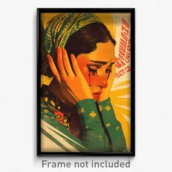 Mexican Movie Poster - Woman Feeling Dejection, Sturdy Green Sleeves (Art Print)