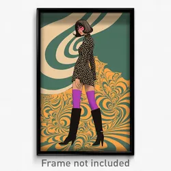 Icelandic Movie Poster - Woman Feeling Agitation, Crazy Purple Legwear (Print)
