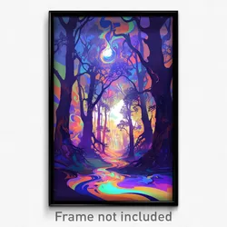 Art Poster - Cavernous Forest (Psychedelic Trippy Weird 11x17 Cartoon Print)