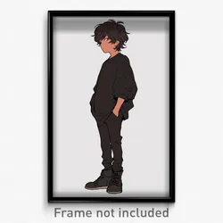 Art Poster - Boy Feeling Self Loathing Wearing Null Black Pants