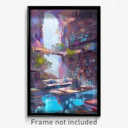 Art Poster - Liquid Library (Psychedelic Trippy Weird 11x17 Print)