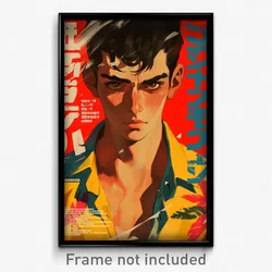 Japanese Movie Poster - Man Feeling Irritated, French Yellow Tank Top (Print)