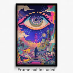 Japanese Movie Poster - Digital Wire Frame Overhang (Japan Retro Film Art Print)