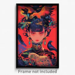 Movie Art Poster - Girl Feeling Bitter Sweetness, Cluttered Feather Earrings
