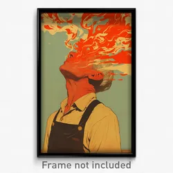 Greek Movie Poster - Man Feeling Careless, Angelic Brown Apron (Art Print)