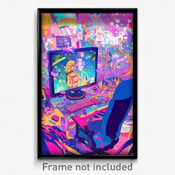 Art Poster - Lovely Computer (Psychedelic Trippy Weird 11x17 Cartoon Print)
