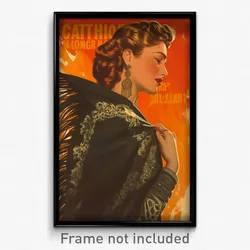 Mexican Movie Poster - Woman Feeling Relieved, Memorable Black Capelet (Print)