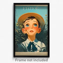 French Movie Poster - Boy Feeling Perplexed, Silky Cowboy Hat (France Art Print)