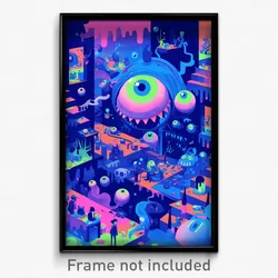 Art Poster - Monstrous Outbuilding (Psychedelic Trippy Weird Cartoon Print)