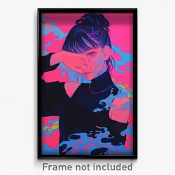 Anime Art Poster - Girl Feeling Suspicious, Messy Sleeves Pushed Up (Print)
